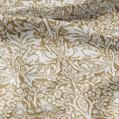 William Morris Brer rabbit yellow print 100% LINEN Fabric - British linen floral upholstery home textile Victorian fabrics 3012