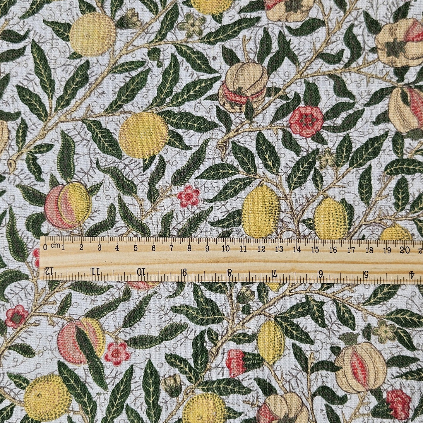 100% linen fabric with William morris Pomegranate print -Art crafts Victorian flax fabric upholstery heavy or medium dressmaking 2742
