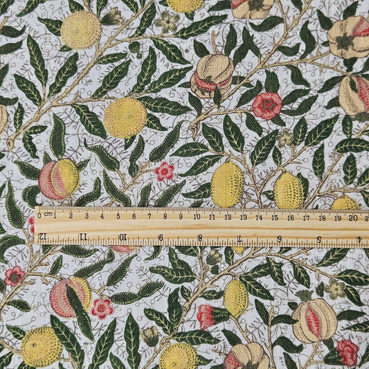 100% linen fabric with William morris Pomegranate print -Art crafts Victorian flax fabric upholstery heavy or medium dressmaking 2742