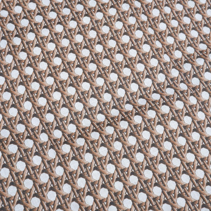 100% LINEN Fabric brown bamboo trellis - botanical textile artisan fabrics blue white 3686
