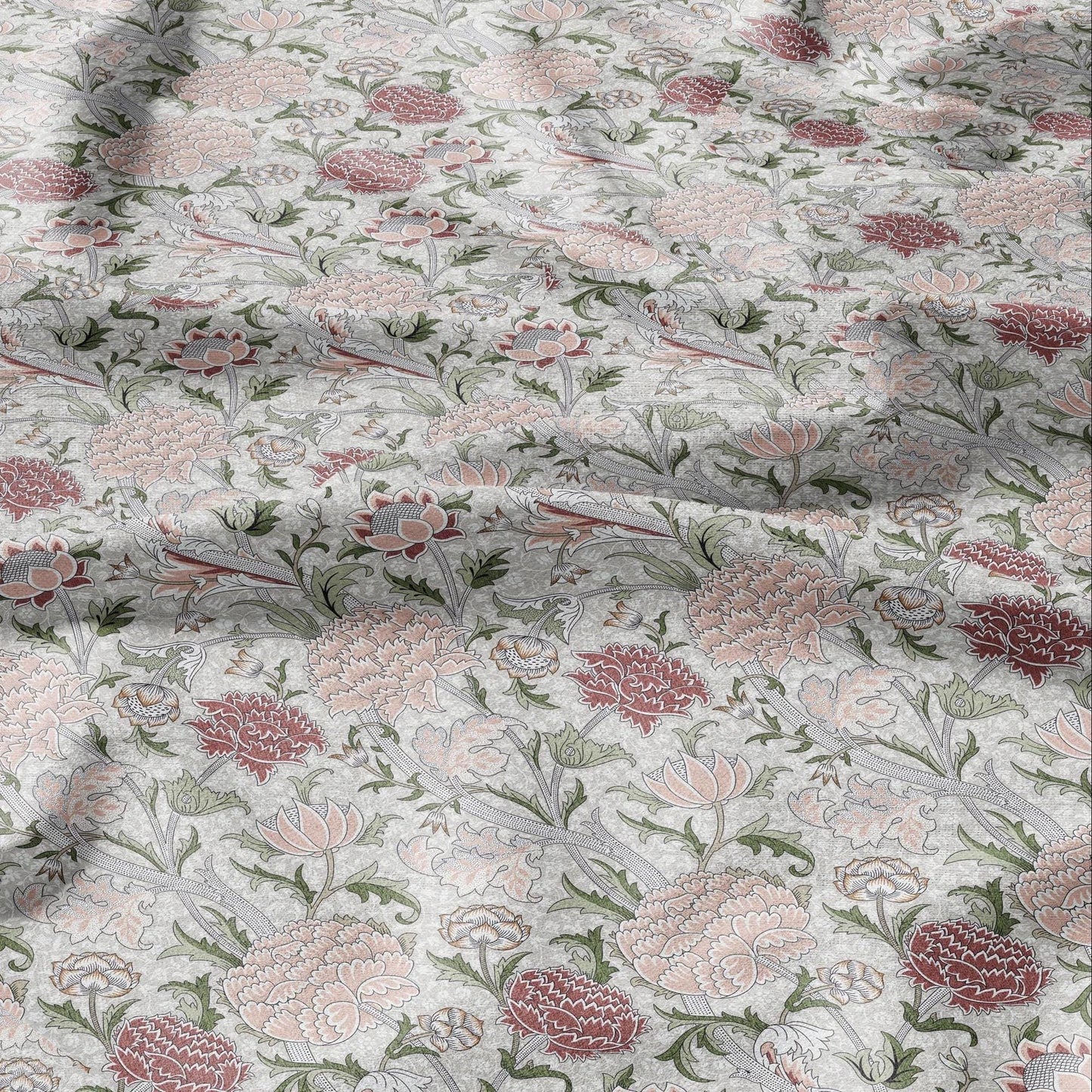 100% linen fabric William Morris Cray print - Victorian Art crafts linen Fabric - Historical pattern fabric upholstery dress making