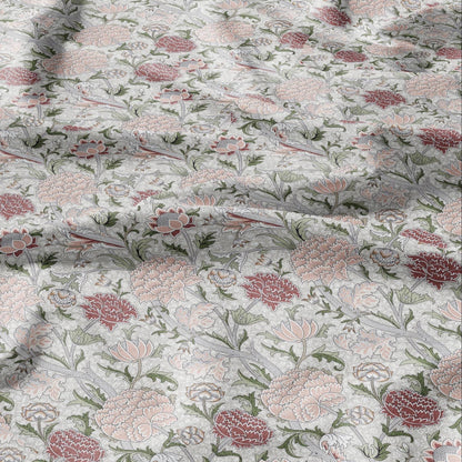 100% linen fabric William Morris Cray print - Victorian Art crafts linen Fabric - Historical pattern fabric upholstery dress making