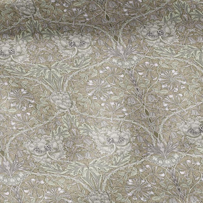 100% linen fabric William Morris Honeysuckle pastel beige print - Victorian Art crafts - 2979P - Historical pattern upholstery dress making