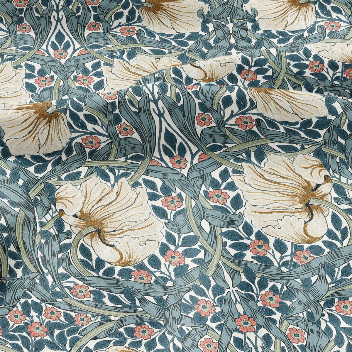 100% LINEN fabric - William Morris Pimpernel - British Victorian flax - sewing upholstery home decor or clothing 3843