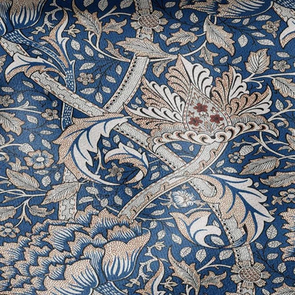 William Morris Windrush blue print on 100% LINEN - Victorian Art crafts linen Fabric - botanical Historical upholstery home textile