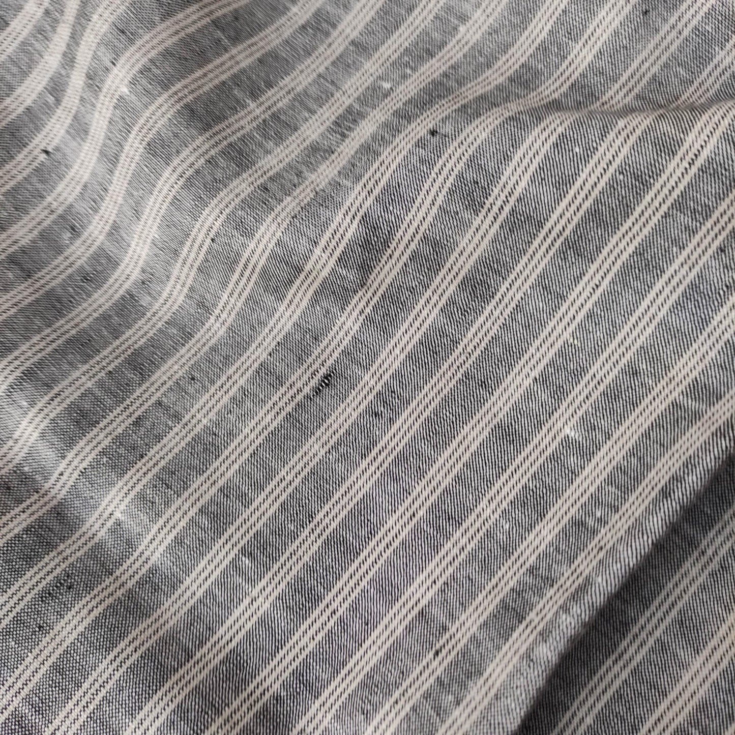 Premium Linen striped Fabric in blue natural linen | Marseille stripe Medium weight stripe fabrics for home textile curtains jackets