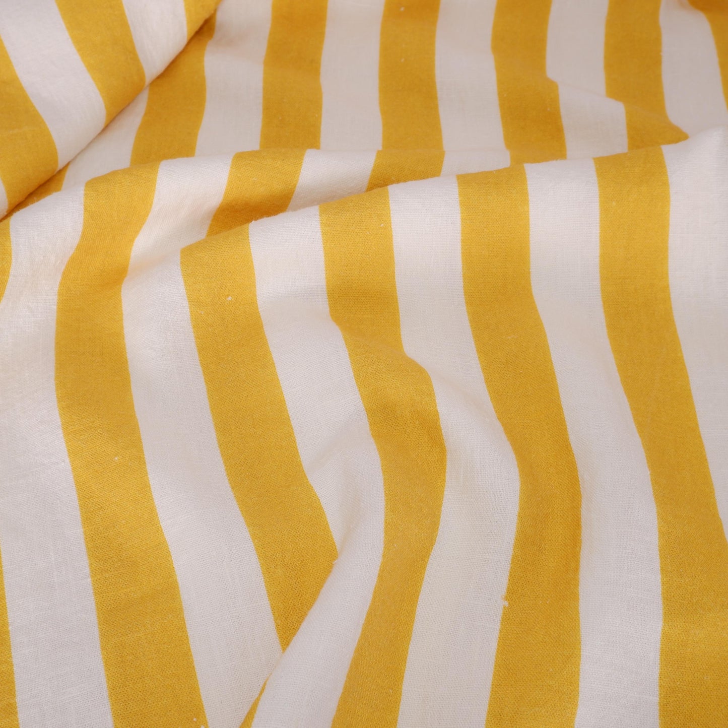 100% LINEN Fabric Maxi striped yellow white Avignon - french linen floral upholstery home textile Victorian fabrics 3351