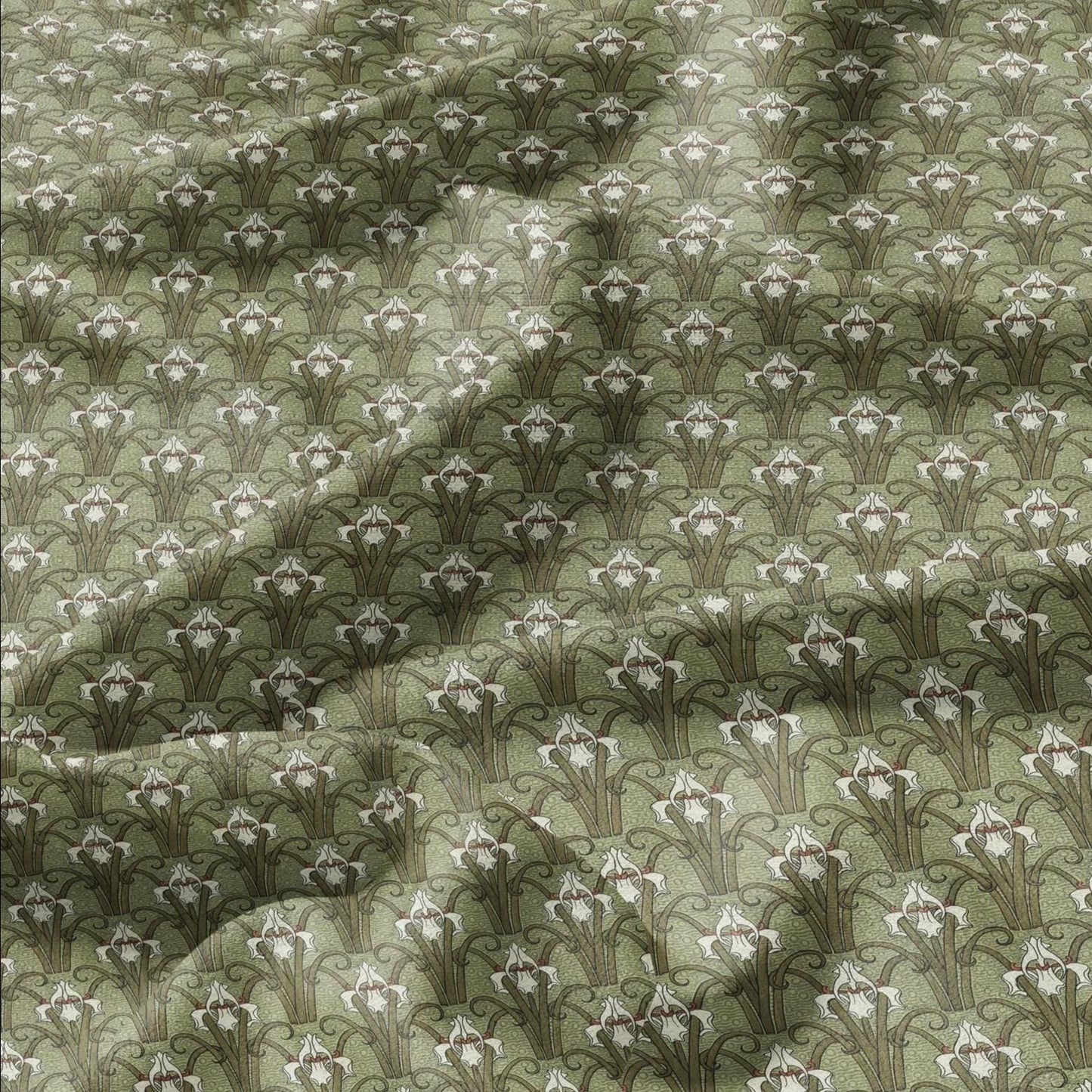 100% linen Iris prints fabric for Curtain Upholstery Cushion - wildflower Art deco flower print fabric for dress making sewing