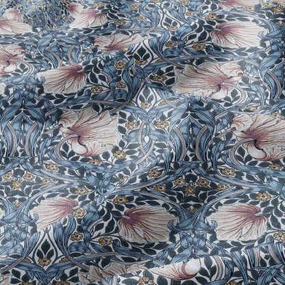100% LINEN fabric - William Morris Pimpernel mineral - British Victorian flax - sewing upholstery home decor or clothing 3819