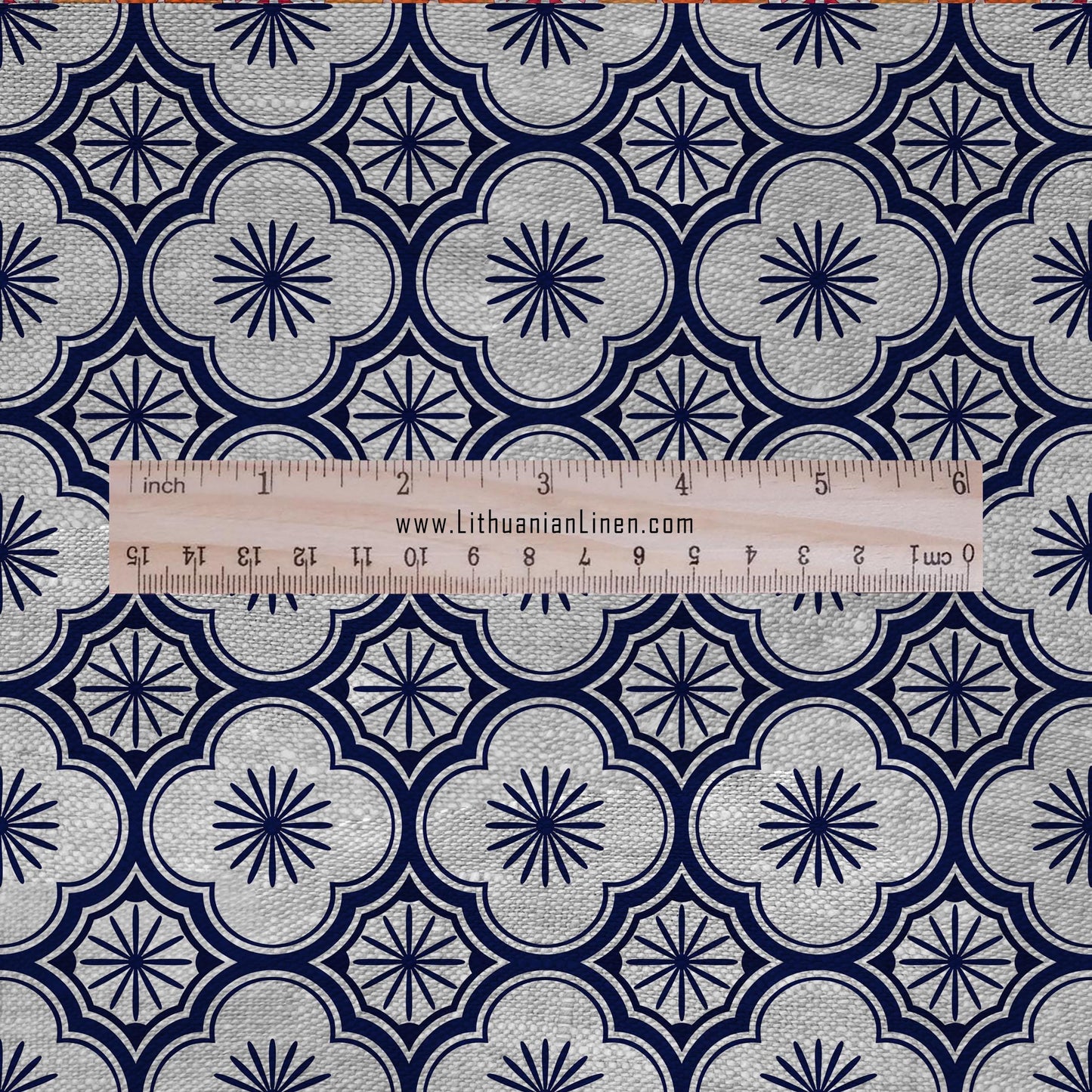 100% LINEN Fabric Japanese indigo blue Ume print - Japandi linen print upholstery curtains dress making 2656