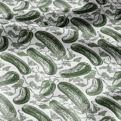 100% LINEN Fabric Green Cucumber print - linen fabric for upholstery home decor curtains pillowcases dress making