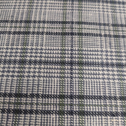 Premium Linen Gingham Fabric in green gray white |  multicolor check T114