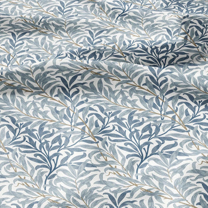 William Morris Willow Bough blue 100% LINEN Fabric - British linen floral upholstery home textile Victorian fabrics 3195