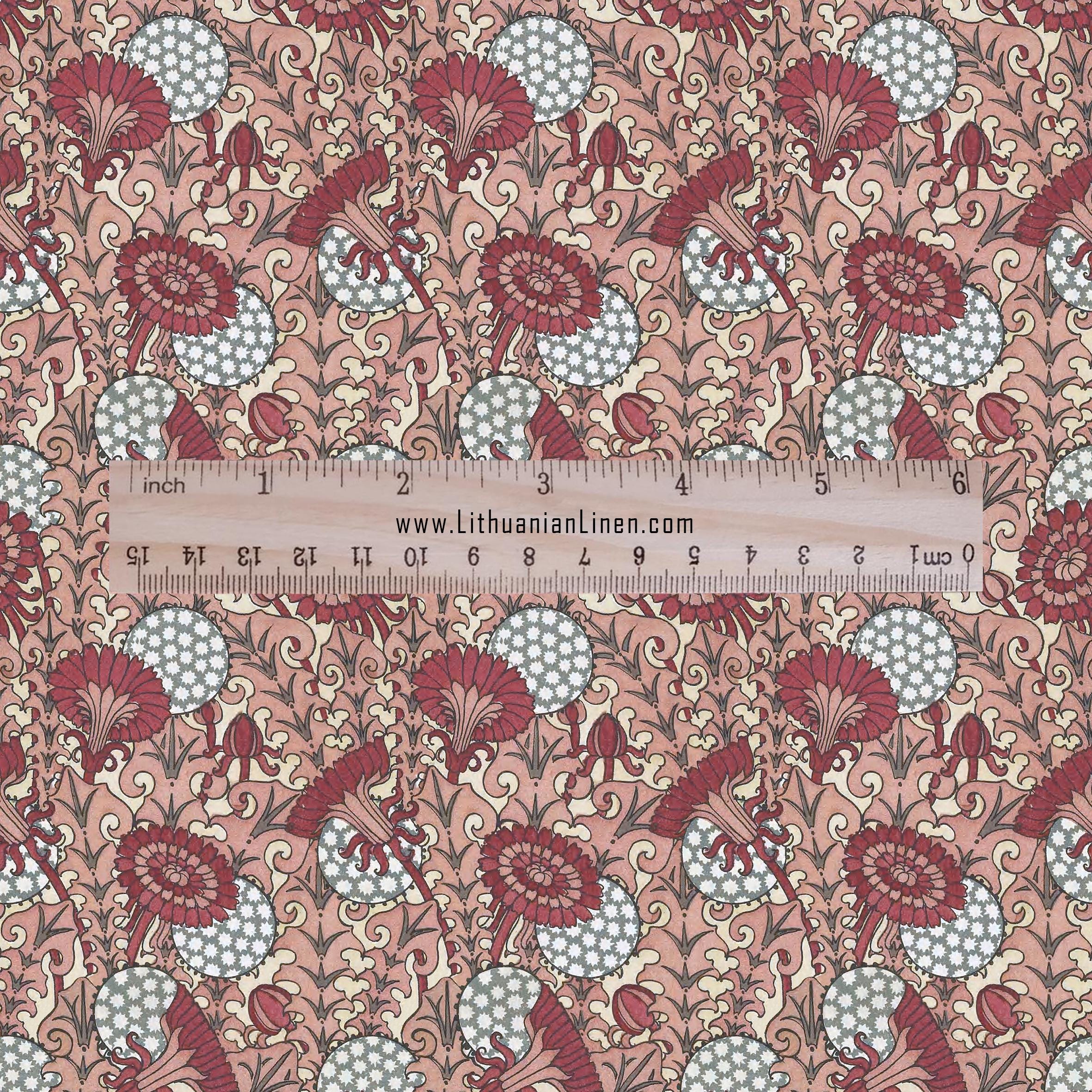 100% linen Vintage Dandelion prints fabric for Curtain Upholstery ...