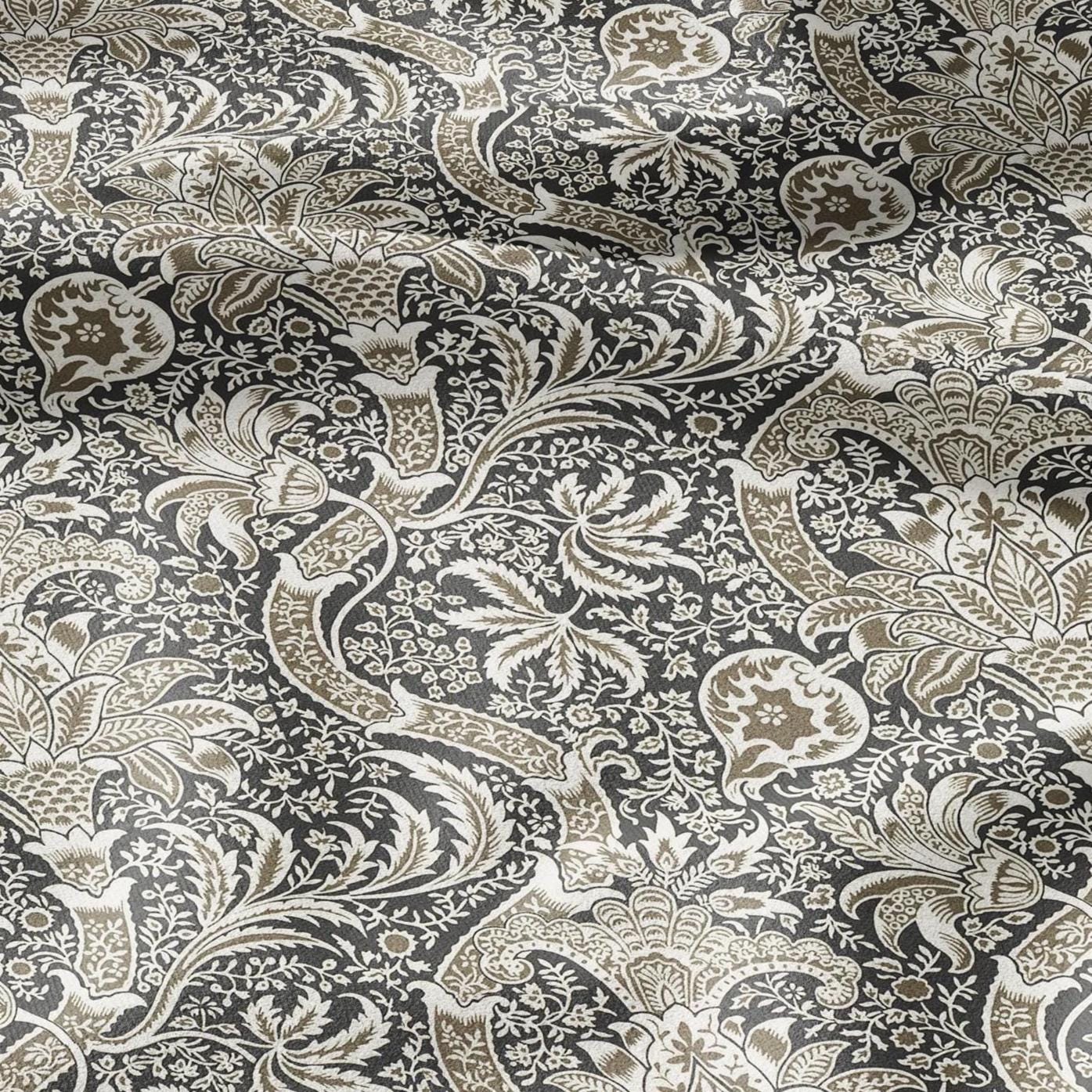 100% LINEN Fabric William Morris Indian print - Modern vintage botanical - hVictorian Art Craft  3142