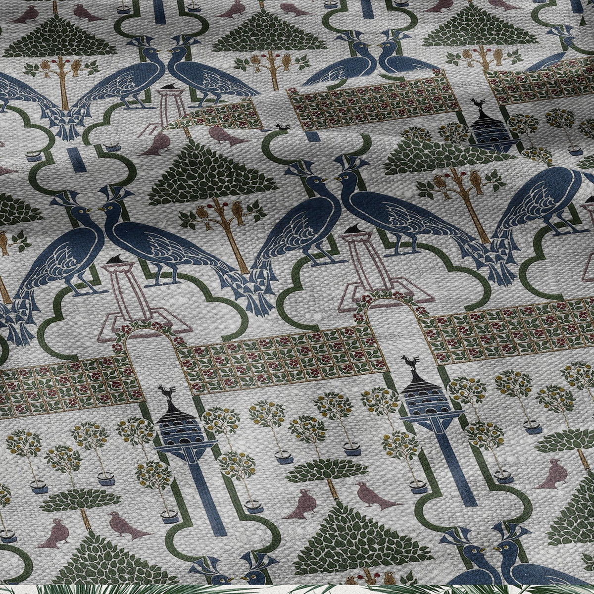 100% linen fabric - The Squire's Garden by Voysey - Victorian Art crafts - Historical pattern home decor dress making 3621