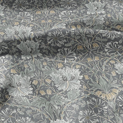 100% linen fabric William Morris Honeysuckle sage green print - Victorian Art crafts Historical pattern fabric upholstery dress making 3281