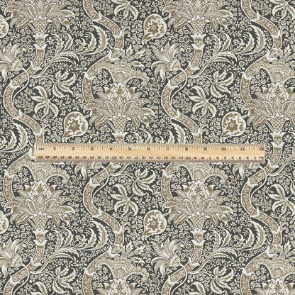 100% LINEN Fabric William Morris Indian print - Modern vintage botanical - hVictorian Art Craft  3142
