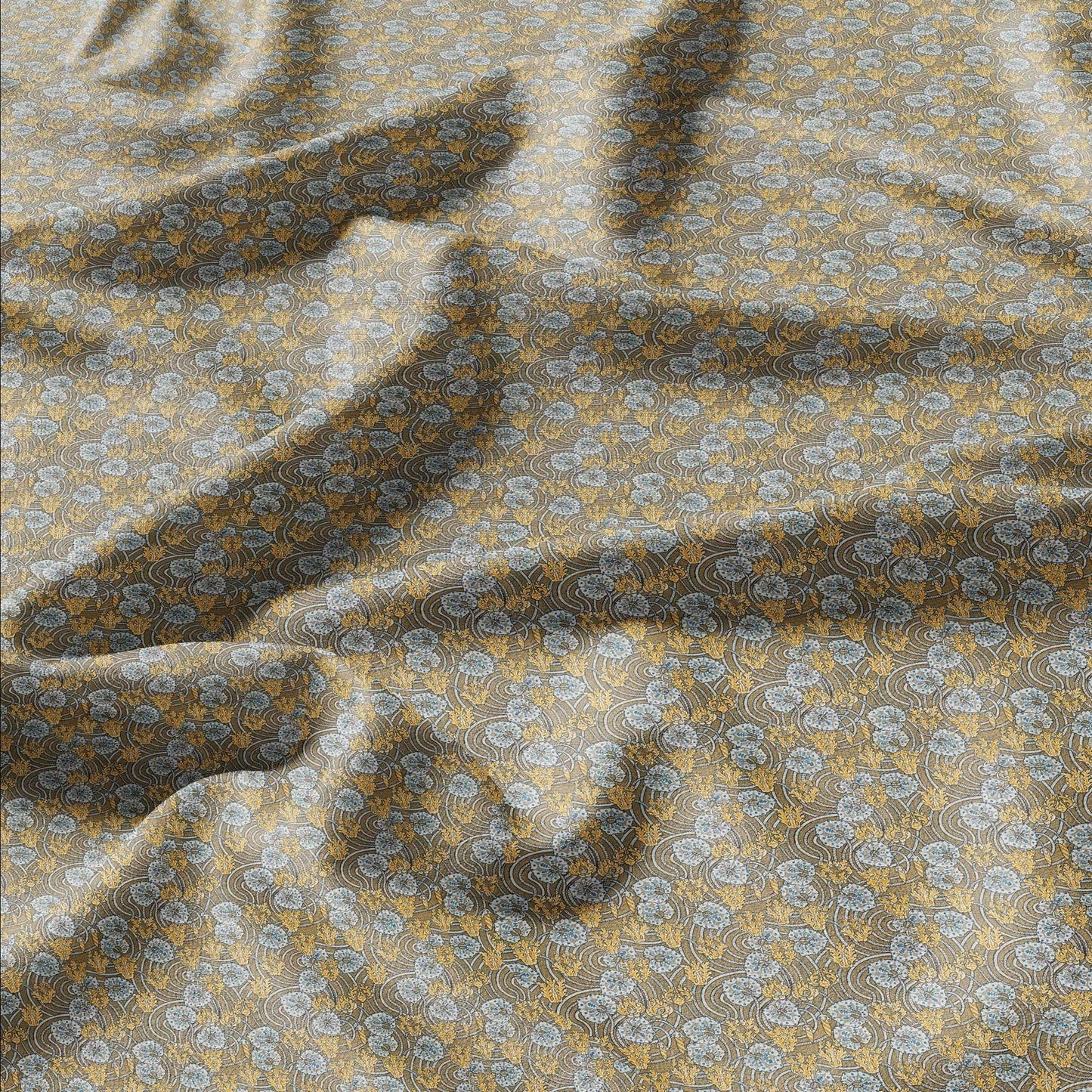100% linen Art Nouveau Print fabric for Curtain Upholstery Cushion - Floral fabric Cyclamen - fabric material for dress making sewing