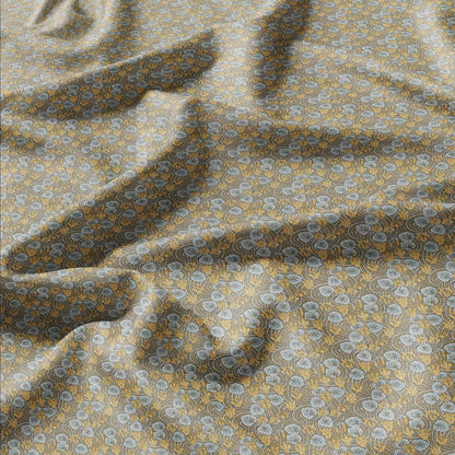 100% linen Art Nouveau Print fabric for Curtain Upholstery Cushion - Floral fabric Cyclamen - fabric material for dress making sewing
