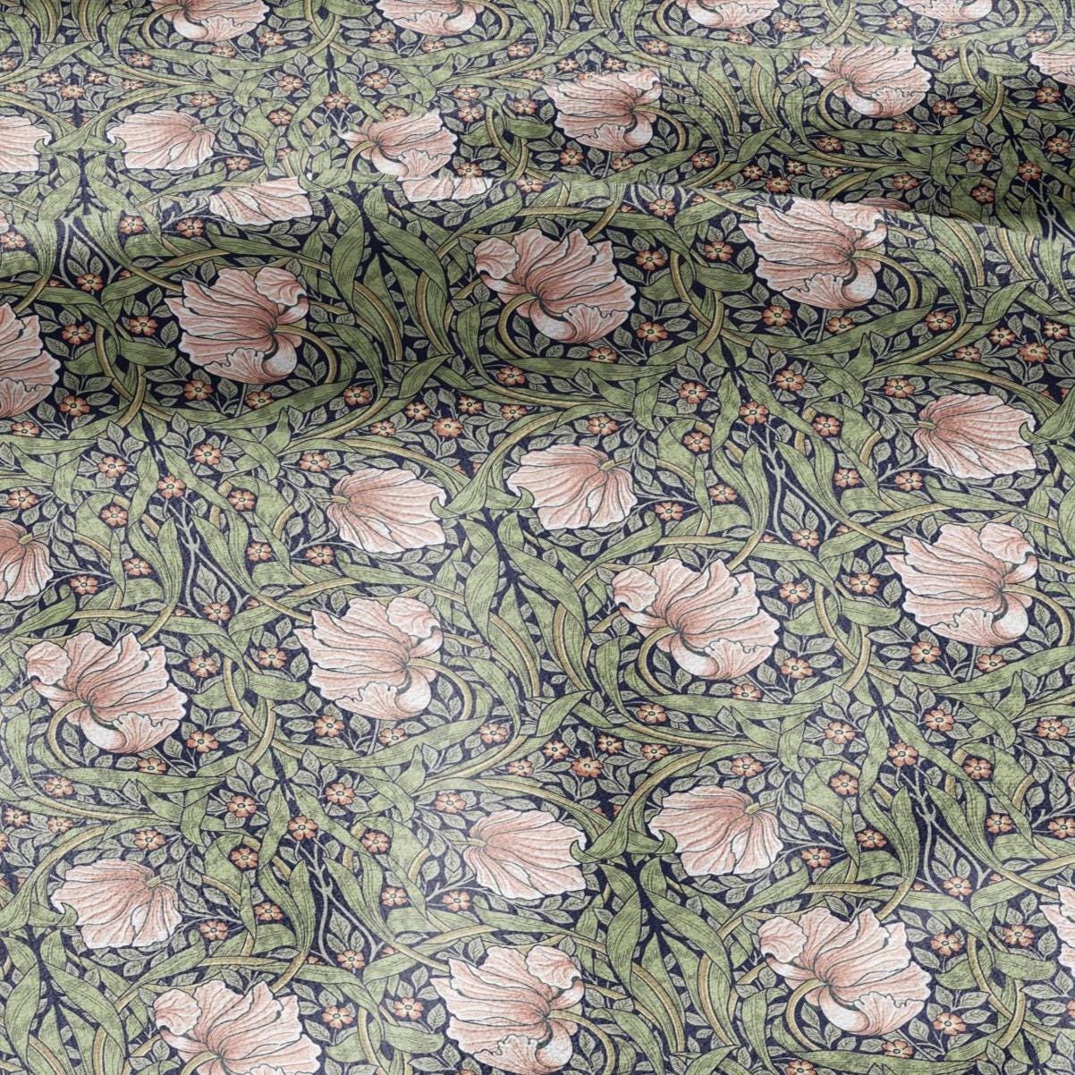 William Morris Pimpernel 100% LINEN Art and Crafts Fabric - Victorian flax fabric - British historical pattern 2979B