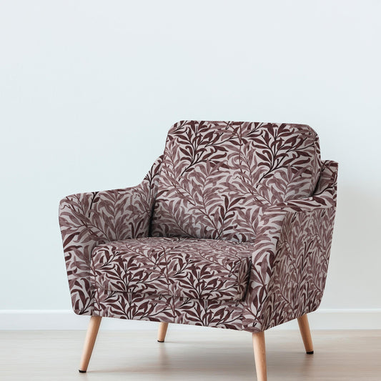 100% LINEN Fabric UPHOLSTERY 12oz - William Morris Bough Willow brown - Modern Vintage Victorian floral upholstery 2981B