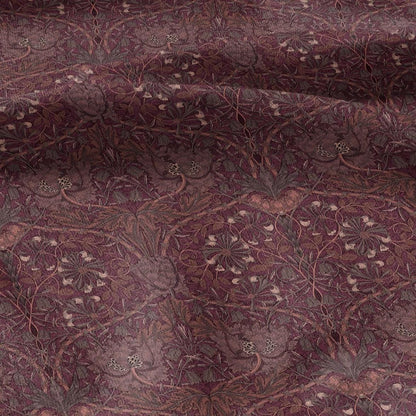 100% linen fabric William Morris Honeysuckle red print - Victorian Art crafts - Historical pattern fabric upholstery dress making 2979R