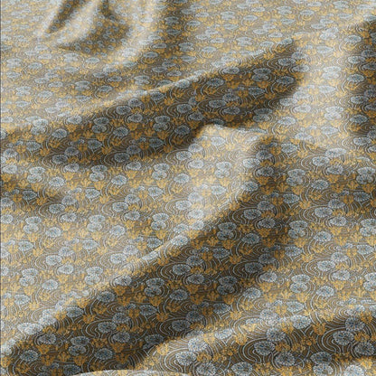 100% linen Art Nouveau Print fabric for Curtain Upholstery Cushion - Floral fabric Cyclamen - fabric material for dress making sewing
