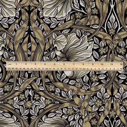 William morris Pimpernel 100% LINEN Art crafts Fabric - khaki brown British Victorian flax - sewing upholstery clothing home decor 3802