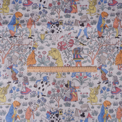 100% linen fabric - Alice in Wonderland by Voysey - Victorian Art crafts - Historical pattern for upholstery dress making 2984