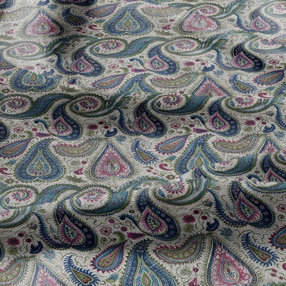 100% LINEN Fabric Paisley print 2500