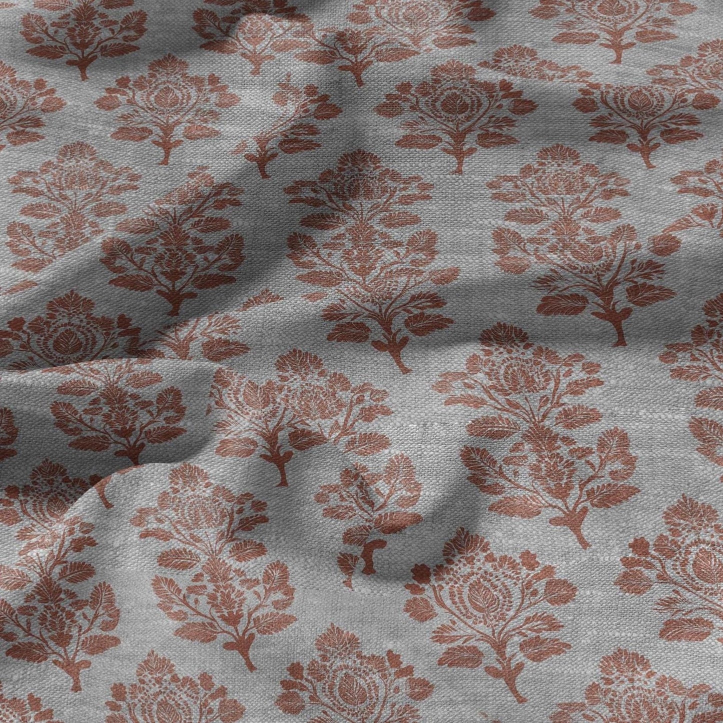100% LINEN Fabric Pink block print - Heritage indian block print on linen print upholstery curtains dress making
