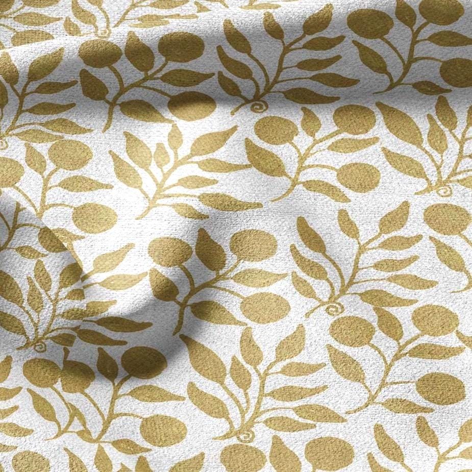 100% LINEN Fabric William Morris Rosehip yellow print - British linen floral upholstery home textile Victorian fabrics 3274