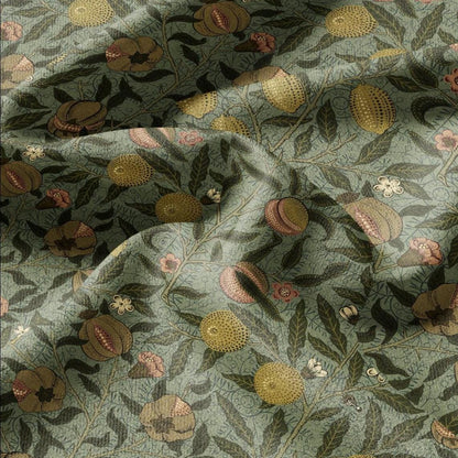 William Morris Fruits 100% LINEN Fabric - British linen floral upholstery - lemon Pomegranate home textile Victorian fabrics 3188
