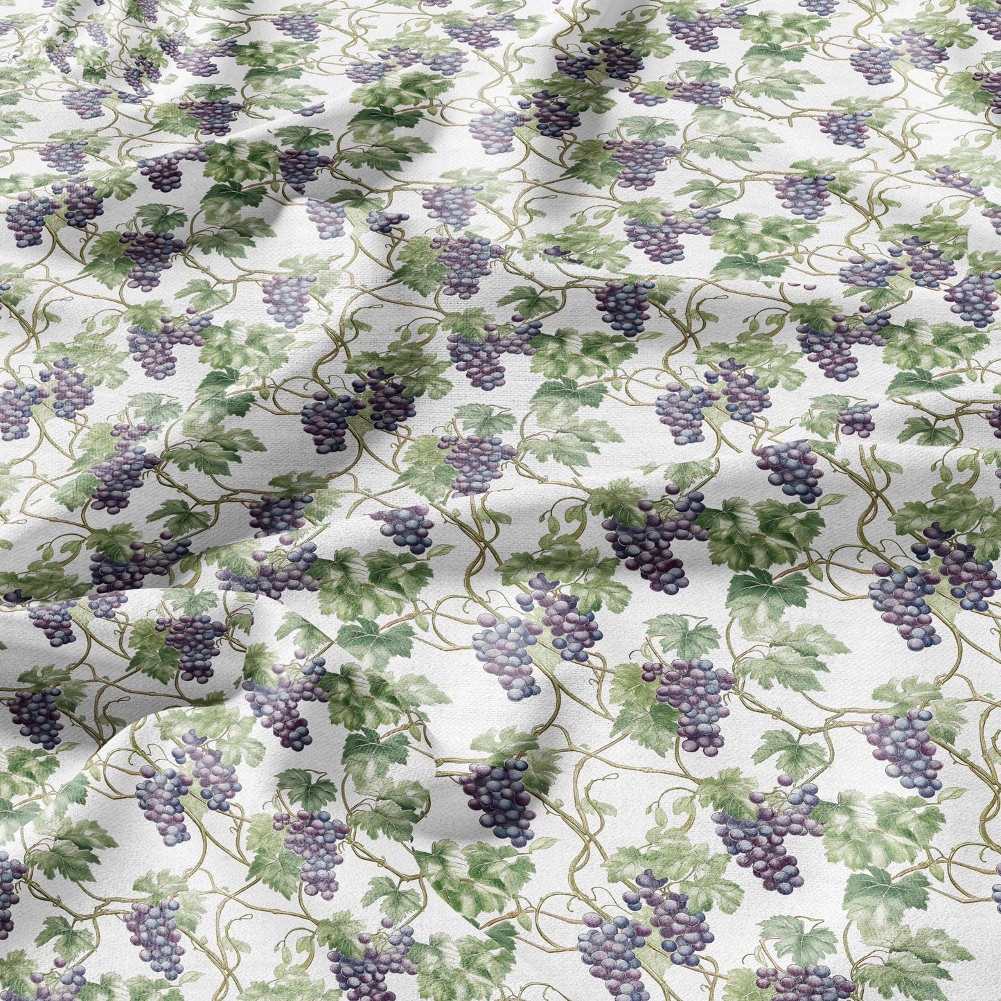 100% LINEN Fabric Grapes vine pattern - floral botanical Fruit heavy linen fabric for upholstery home decor clothing dressmaking
