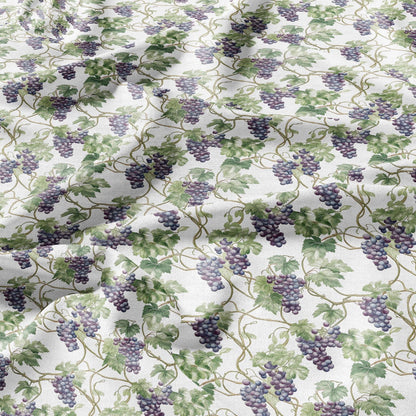 100% LINEN Fabric Grapes vine pattern - floral botanical Fruit heavy linen fabric for upholstery home decor clothing dressmaking