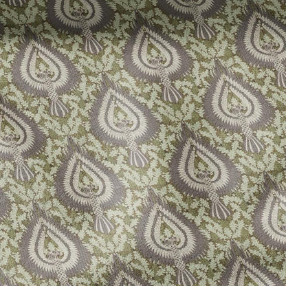 100% linen Vintage Eagles fabric for Curtain Upholstery Cushion - grey green print fabric for dress making sewing