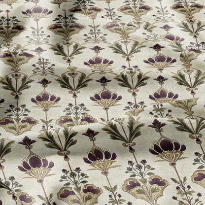 100% LINEN Fabric queen Victoria print linen - regency linen botanical fabric for upholstery home decor dress making