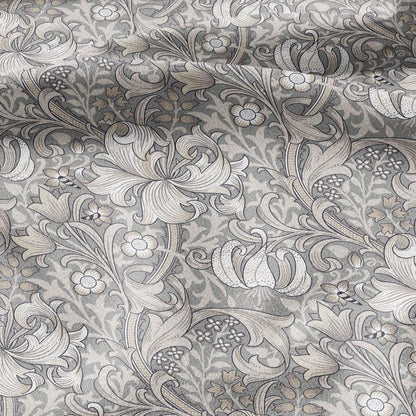 100% LINEN Fabric William Morris Golden Lily Beige print- British linen floral upholstery home textile Victorian fabrics 3214