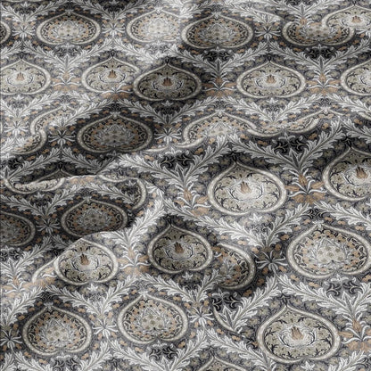 William Morris Eden grey print on 100% LINEN - Victorian Art crafts linen Fabric - botanical Historical upholstery home textile