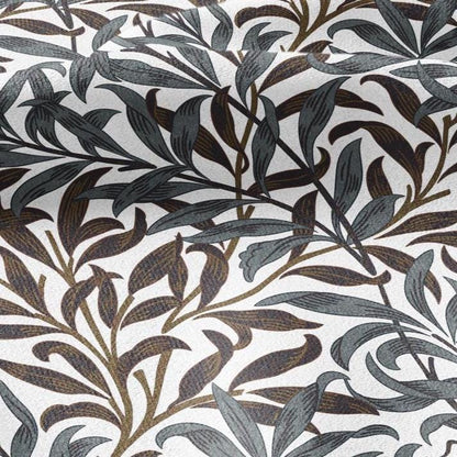 William Morris Willow Bough gray brown 100% LINEN Fabric - British linen floral upholstery home textile Victorian fabrics 3174