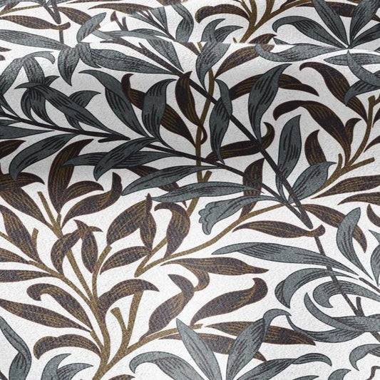 William Morris Willow Bough gray brown 100% LINEN Fabric - British linen floral upholstery home textile Victorian fabrics 3174