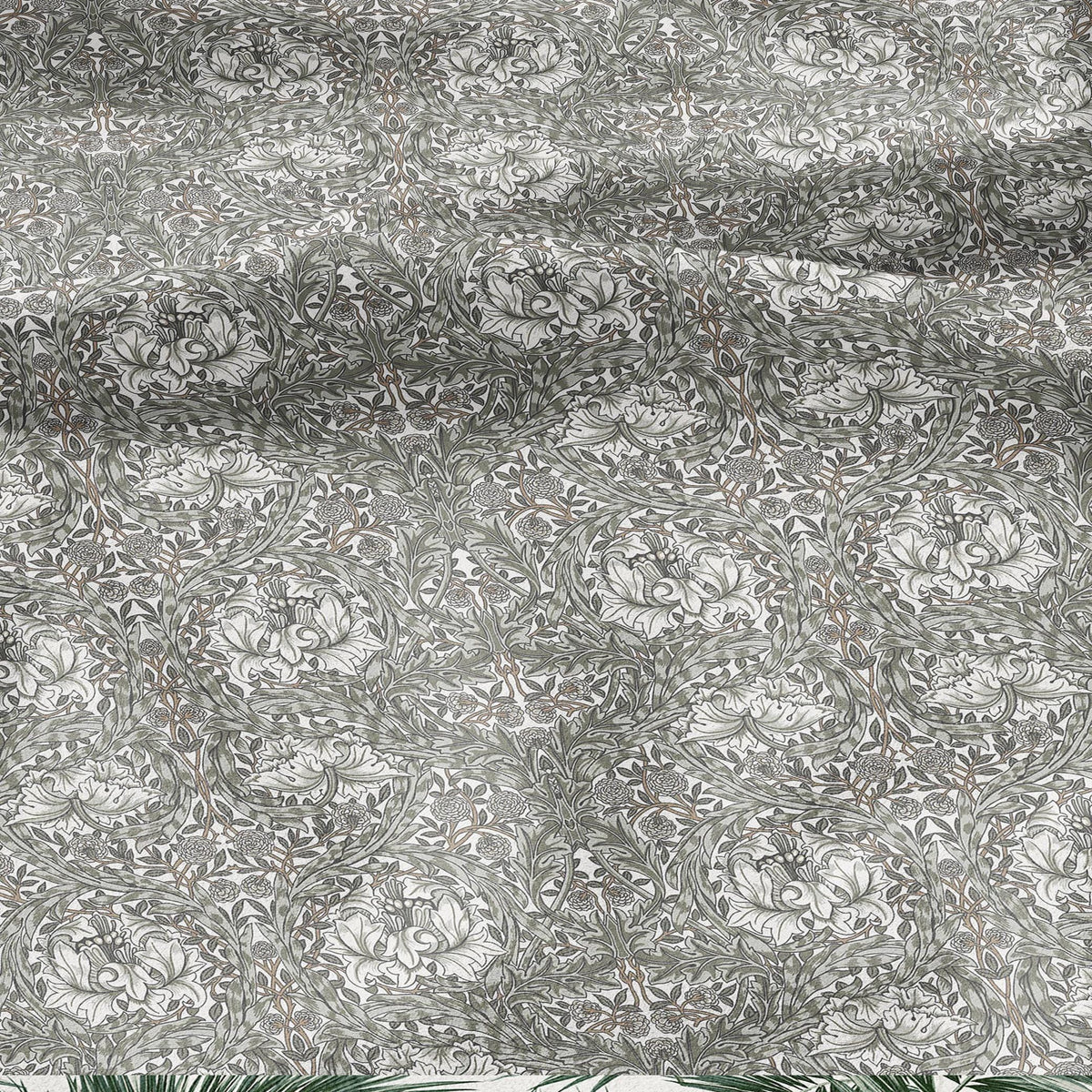 William Morris African Marigold sage green 100% LINEN Fabric - British linen floral upholstery home textile Victorian fabrics 3644
