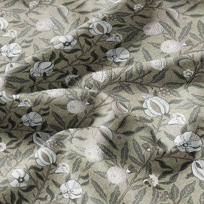 William Morris Fruits 100% LINEN Fabric - British linen floral upholstery - lemon Pomegranate home textile Victorian fabrics khaki 3191