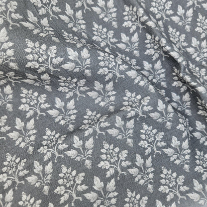100% LINEN Fabric block print grey - heavy linen fabric for upholstery home decor or medium for clothing 2560