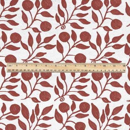 100% LINEN Fabric William Morris Rosehip red print - British linen floral upholstery home textile Victorian fabrics 3287