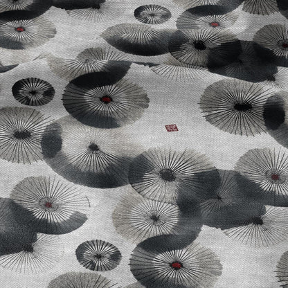 100% linen fabric - Amagasa japanese print  - Abstract Japan umbrella - fabric for home decor dress making 3011
