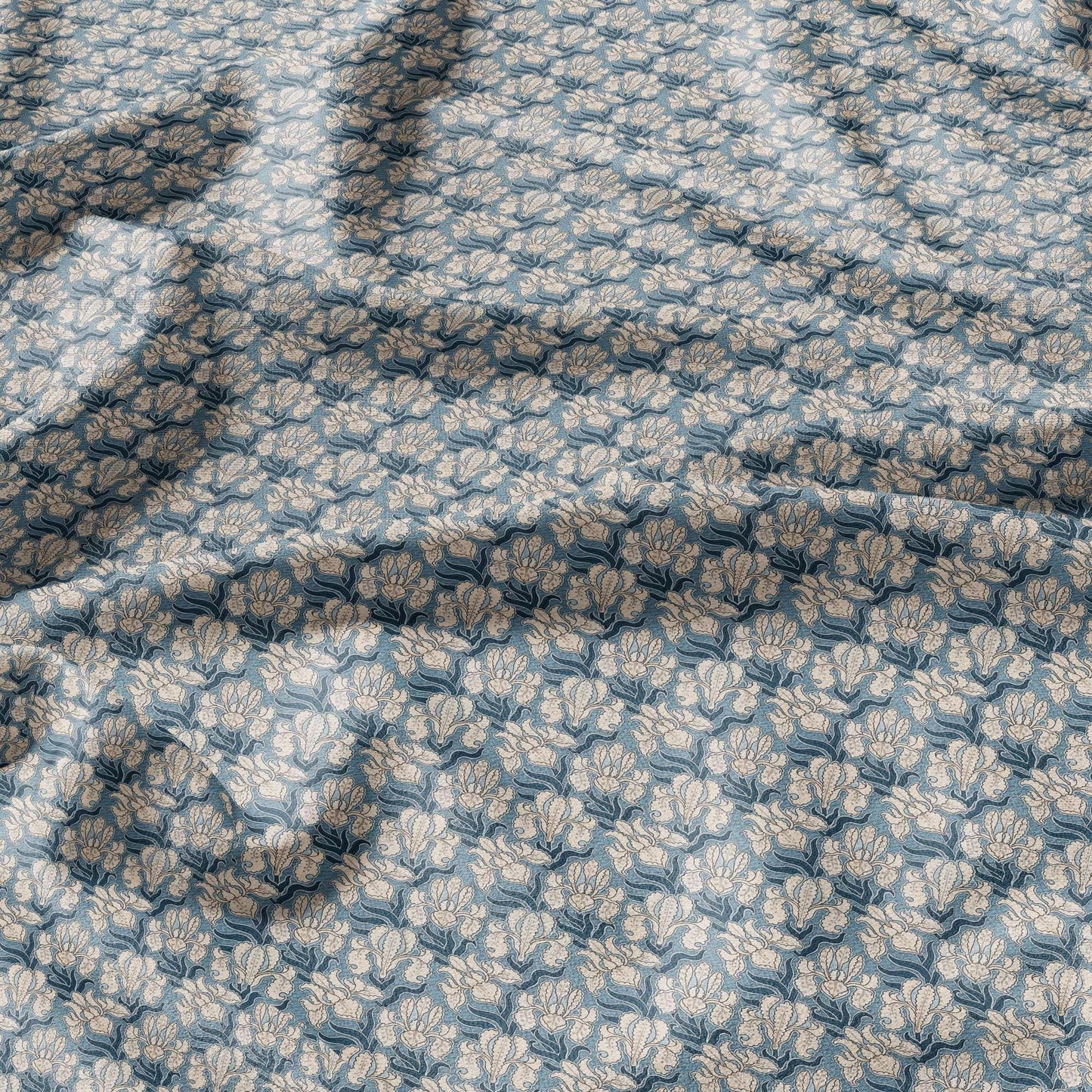 100% linen Art Nouveau Print fabric for Curtain Upholstery Cushion - Floral fabric IRIS - fabric material for dress making sewing