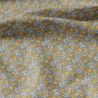 100% linen Art Nouveau Print fabric for Curtain Upholstery Cushion - Floral fabric Cyclamen - fabric material for dress making sewing