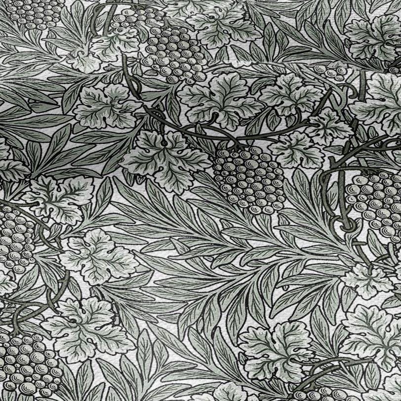100% LINEN Fabric William Morris Vine grape sage green print - British linen floral upholstery home textile Victorian fabrics 3267